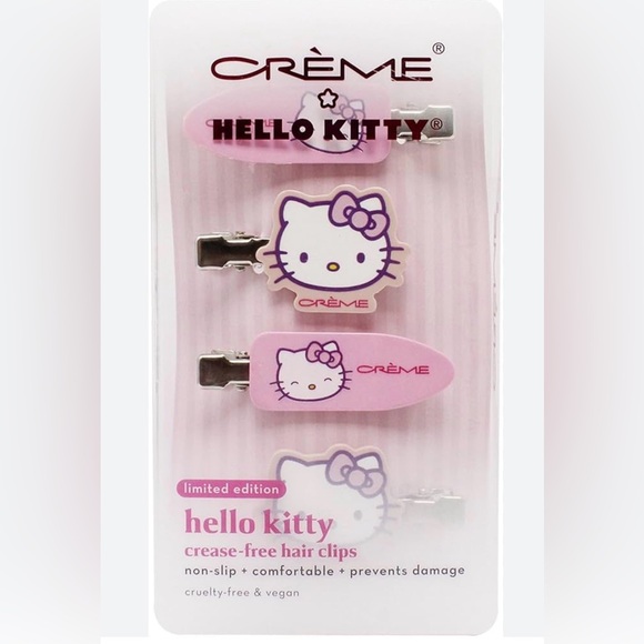 Hello Kitty Other - The Crème Shop X Hello Kitty Hair Clips - Crease-Free, Comfortable, Teeth-Free